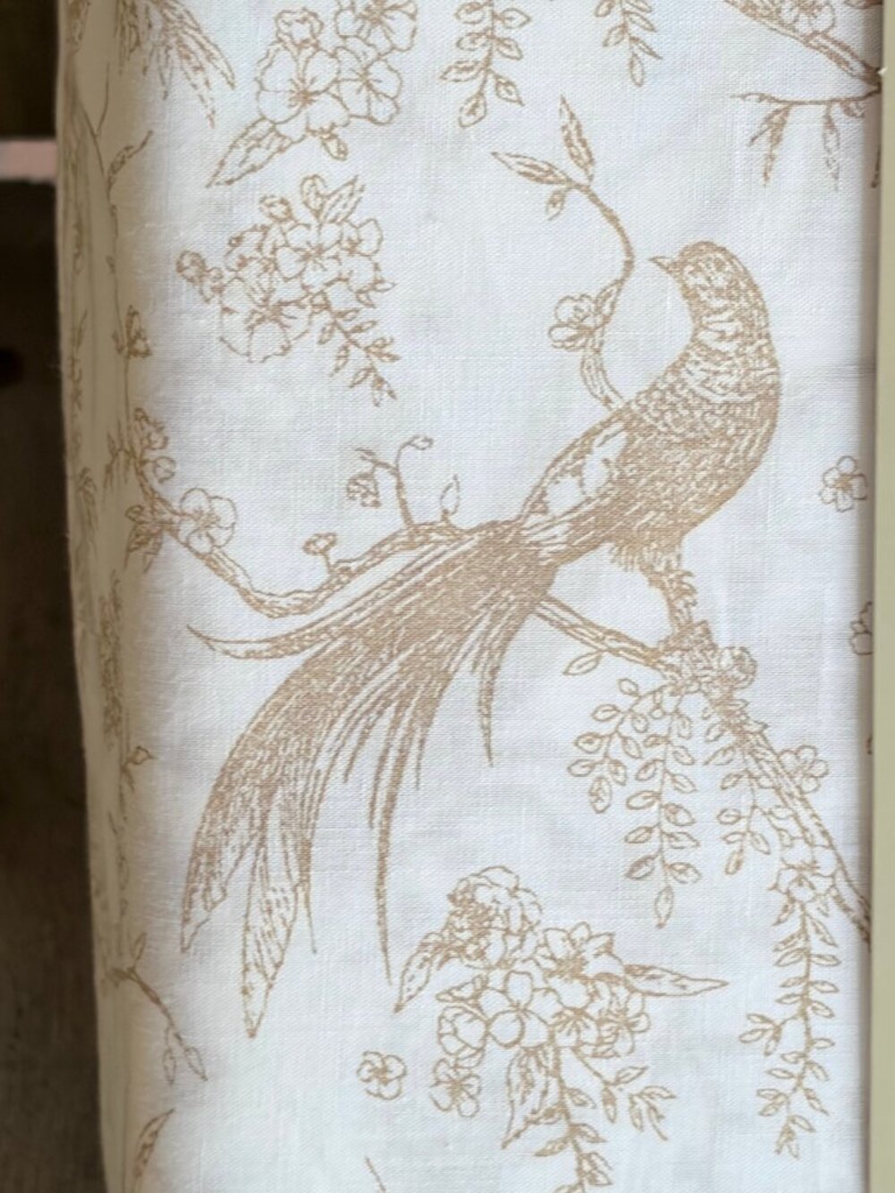 Martha Stewart BIRD BRANCH BEIGE 100% Cotton Percale Sheet Set | Queen Size